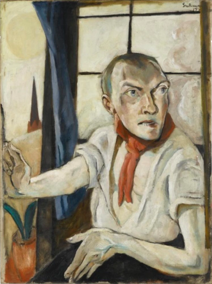 Autoritratto con foulard rosso - Staatsgalerie Stuttgart